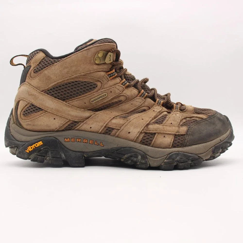 Merrell Moab 2 Mid Waterproof Earth Men's Size 9.5 W Hiking Boot Tan J06051W